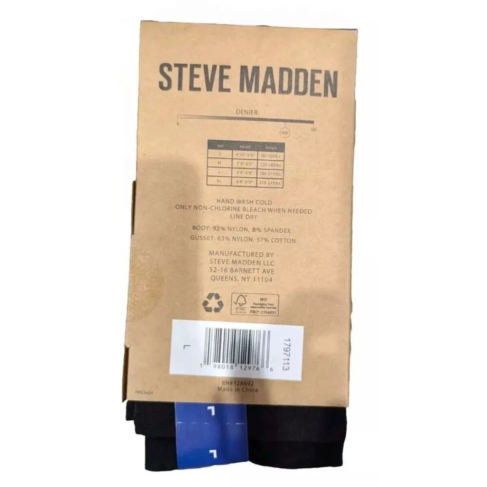 Steve Madden Women's Large Microfiber Opaque Tights 2 Pairs‎ A11
